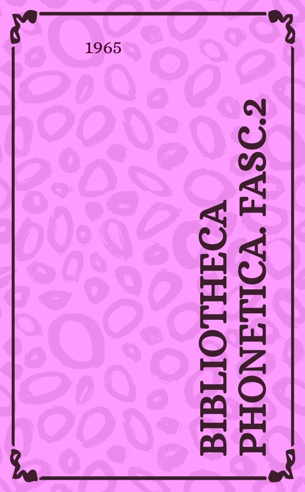 Bibliotheca phonetica. Fasc.2 : Some acoustic characteristics of dysarthric speech