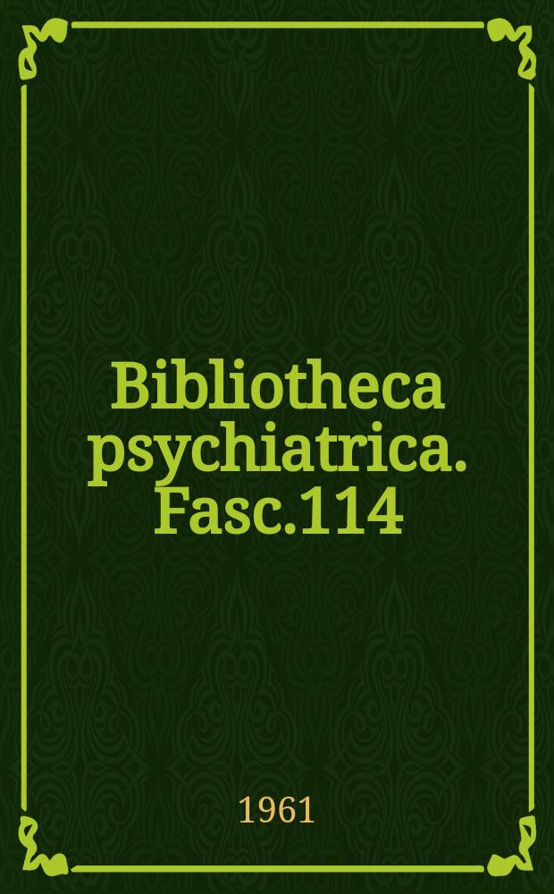 Bibliotheca psychiatrica. Fasc.114 : Zur Problematik der Multiplen Sklerose