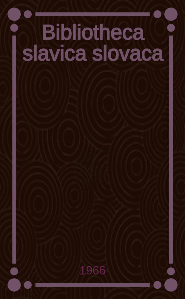 Bibliotheca slavica slovaca