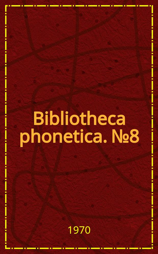 Bibliotheca phonetica. №8 : Linguistrische Untersuchungen zum Parkinsonismus