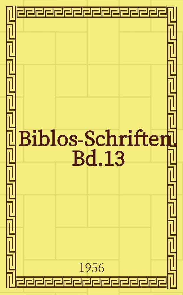 Biblos-Schriften. Bd.13 : Mozart