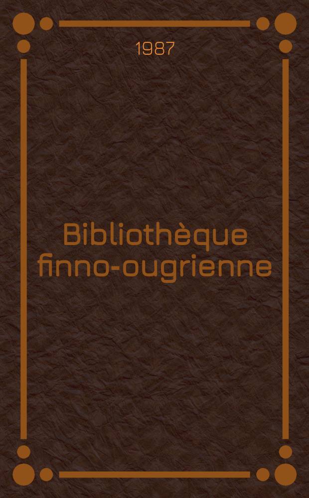 Bibliothèque finno-ougrienne