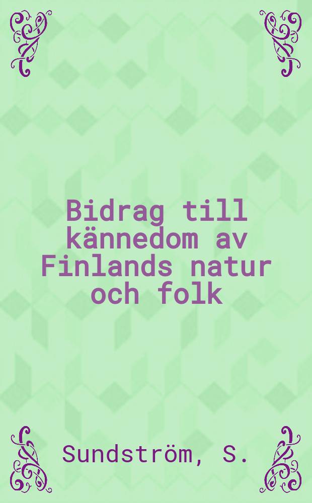 Bidrag till kännedom av Finlands natur och folk : Utgifna af Finska vetenskaps-soc. H.67, №1 : Untersuchungen über die Ernährung der Landbevölkerung in Finland