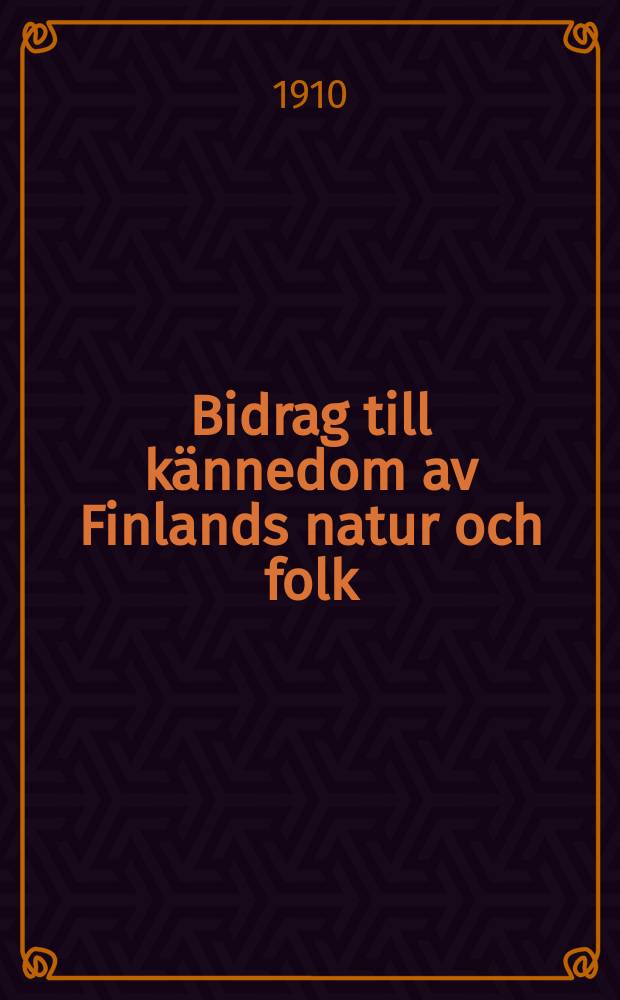 Bidrag till kännedom av Finlands natur och folk : Utgifna af Finska vetenskaps-soc. H.68, №1 : Öfver åskvädren i Finland