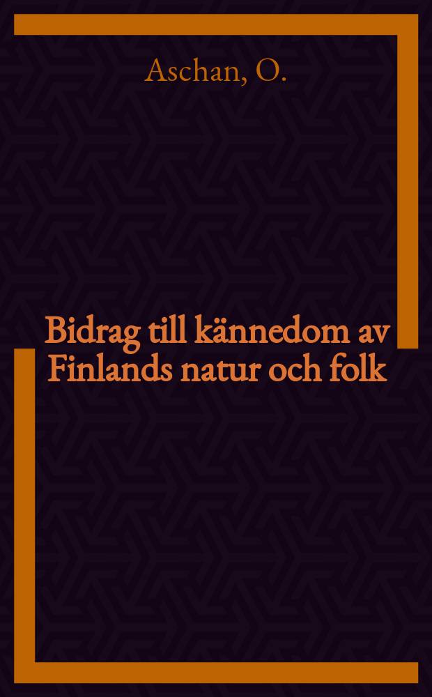 Bidrag till kännedom av Finlands natur och folk : Utgifna af Finska vetenskaps-soc. H.77, №2 : Undersökningar af finskt terpentin