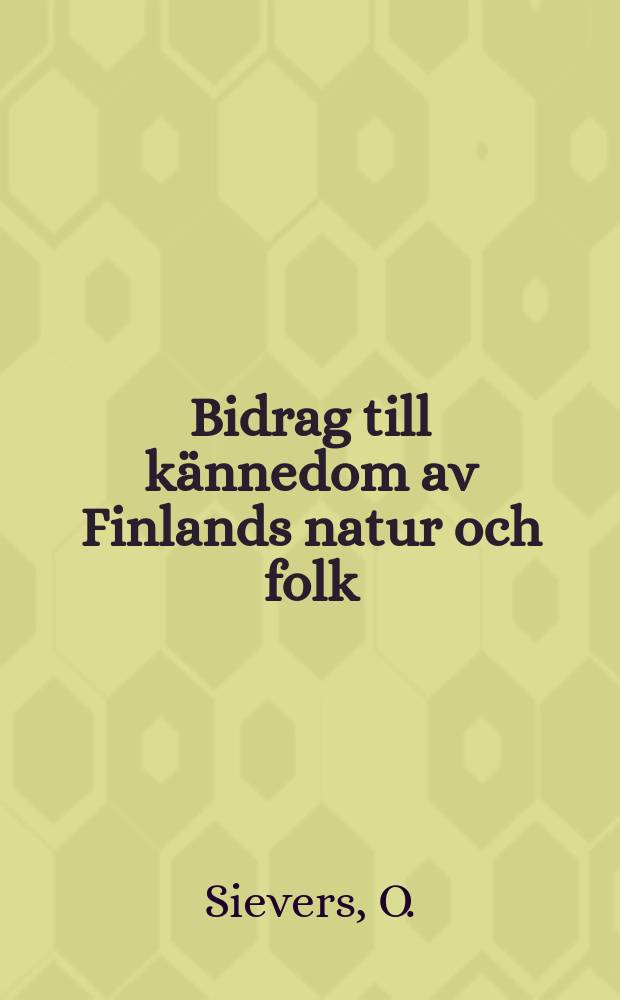Bidrag till kännedom av Finlands natur och folk : Utgifna af Finska vetenskaps-soc. H.81, №1 : Studier över isoagglutinationen med särskild hänsyn till blodgruppernas fördelning inom svenska Finland
