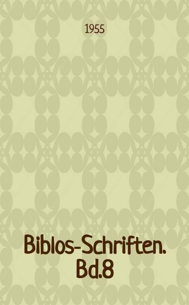 Biblos-Schriften. Bd.8 : Bibliothekspraxis bibliophilie und Erziehungswesen in den Vereinigten Staaten