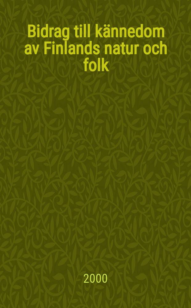 Bidrag till kännedom av Finlands natur och folk : Utgifna af Finska vetenskaps-soc : Uppkomsten av en direntörsprofession