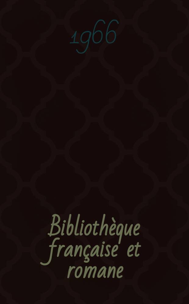 Biblioth&egrave;que fran&ccedil;aise et romane : Publ. par le Centre de philologie romane de la Facult&eacute; des lettres de Strasbourg. 11 : L'ordre des propositions dans la phrase fran&ccedil;aise contemporaine