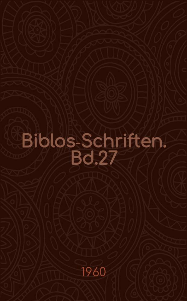Biblos-Schriften. Bd.27 : Blockflöten-Bibliographie