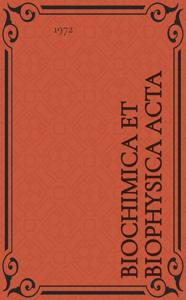 Biochimica et biophysica acta : International journal of biochemistry and biophysics. Vol.277 №3
