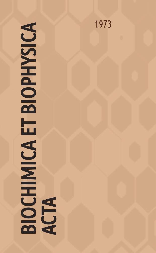 Biochimica et biophysica acta : International journal of biochemistry and biophysics. Vol.291 №2