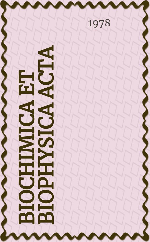 Biochimica et biophysica acta : International journal of biochemistry and biophysics. Vol.510 №1