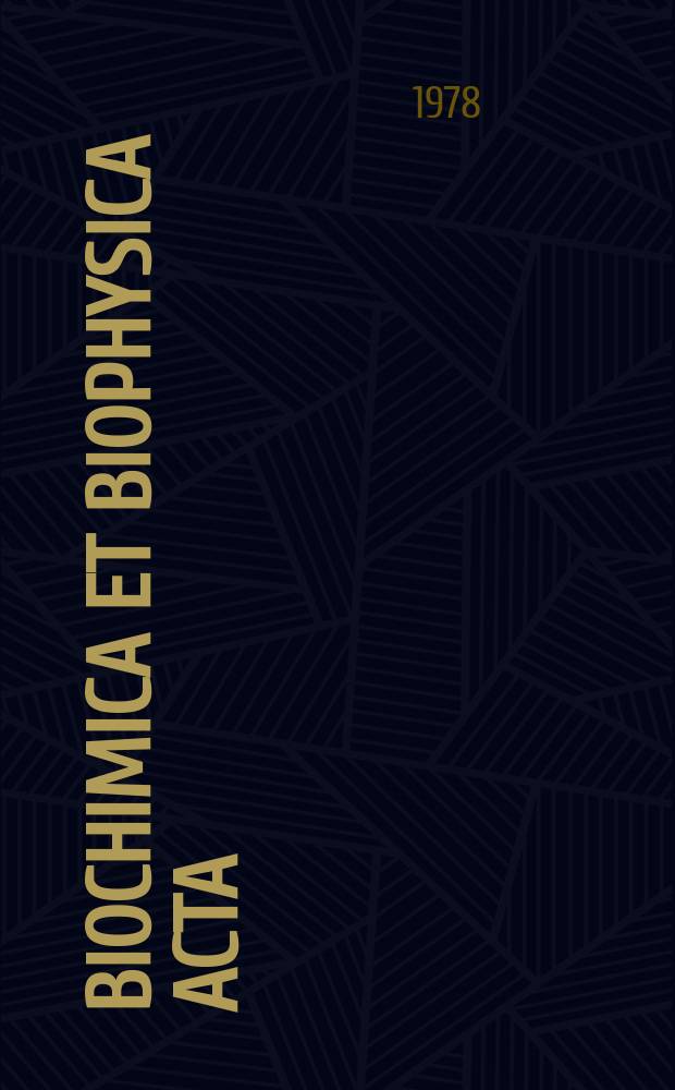 Biochimica et biophysica acta : International journal of biochemistry and biophysics. Vol.523 №2