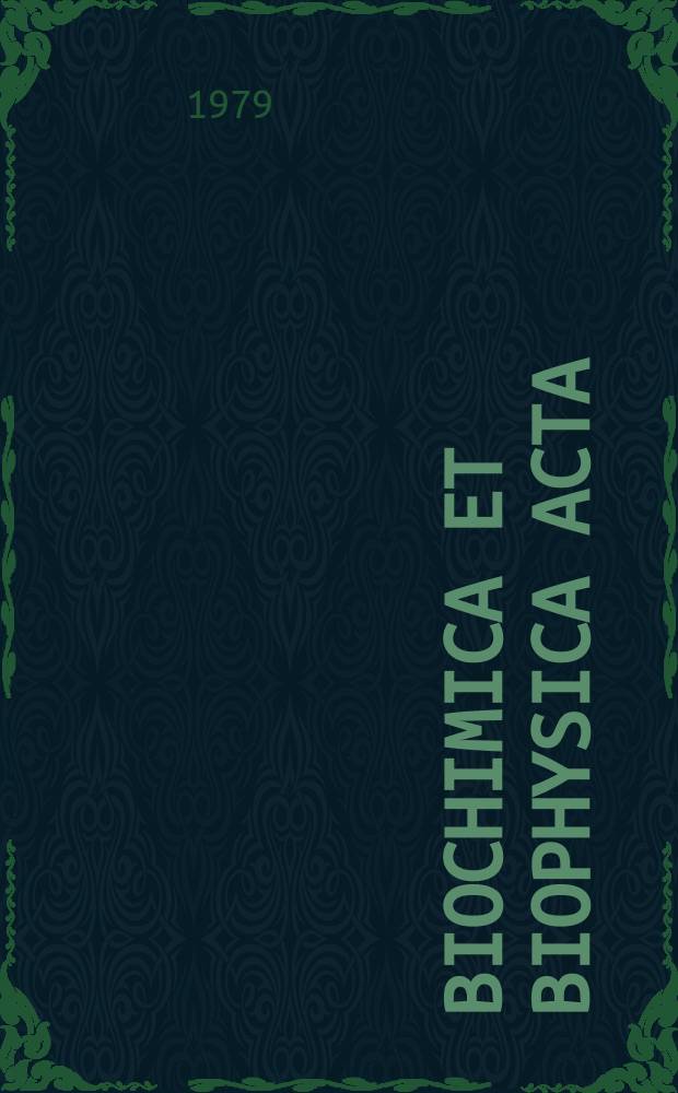 Biochimica et biophysica acta : International journal of biochemistry and biophysics. Vol.571 №2