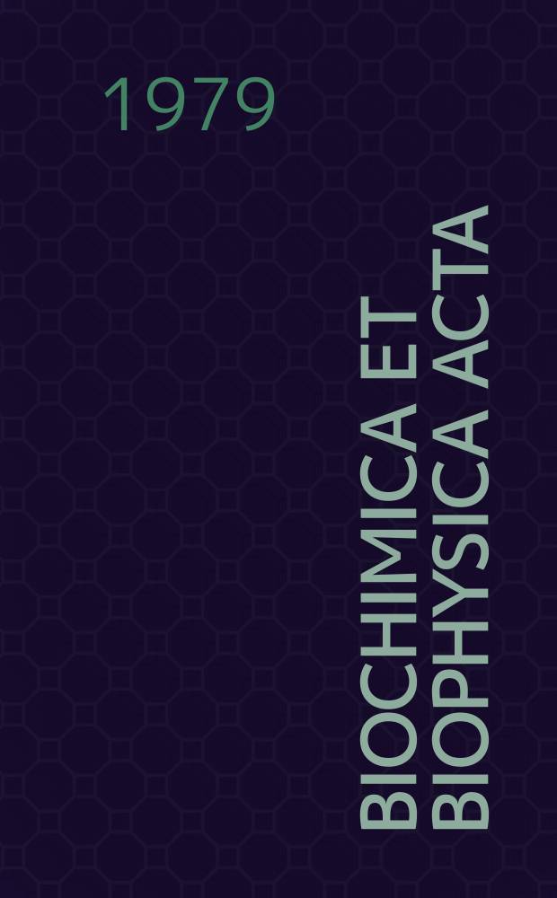 Biochimica et biophysica acta : International journal of biochemistry and biophysics. Vol.552 №1