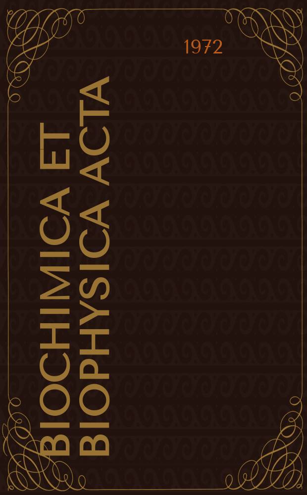 Biochimica et biophysica acta : International journal of biochemistry and biophysics. Vol.280 №1