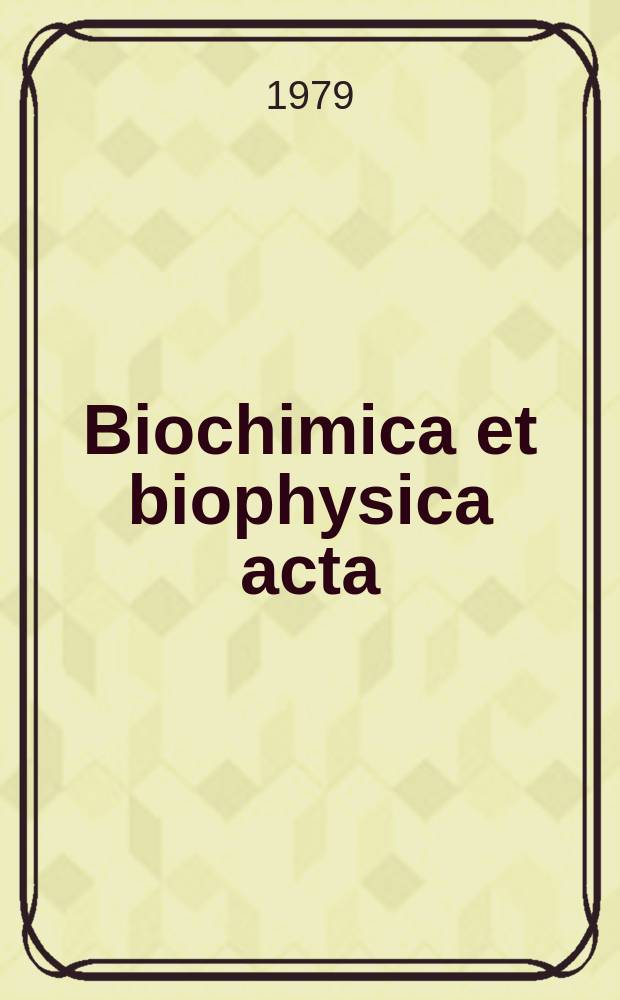 Biochimica et biophysica acta : International journal of biochemistry and biophysics. Vol.572 №1