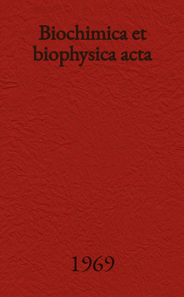 Biochimica et biophysica acta : International journal of biochemistry and biophysics. Vol.175 №1