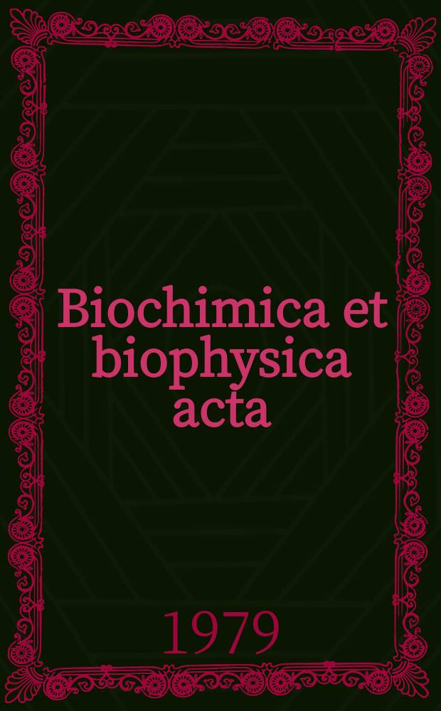 Biochimica et biophysica acta : International journal of biochemistry and biophysics. Vol.576 №1