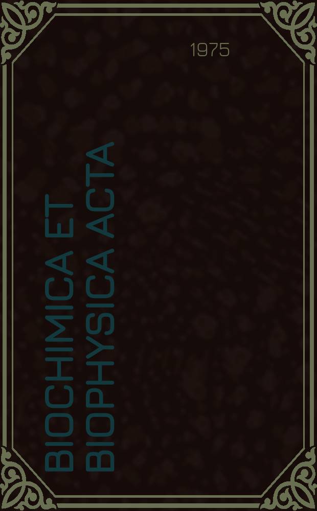 Biochimica et biophysica acta : International journal of biochemistry and biophysics. Vol.416 №1