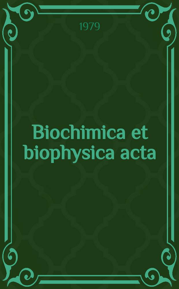 Biochimica et biophysica acta : International journal of biochemistry and biophysics. Vol.549 №2