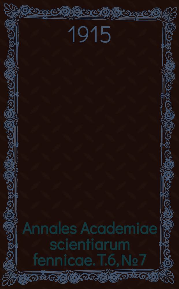 Annales Academiae scientiarum fennicae. T.6, №7 : Additamenta ad Lichenographiam Antillarum illustrandam