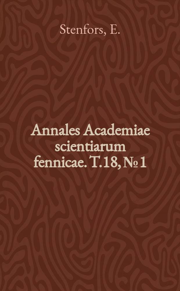 Annales Academiae scientiarum fennicae. T.18, №1 : Die Schläflische Konfiguration von zwölf Geraden