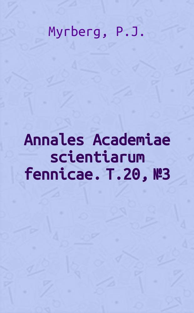 Annales Academiae scientiarum fennicae. T.20, №3 : Über die wesentlichen Singularitäten der automorphen Funktionen mehrerer Veränderlichen