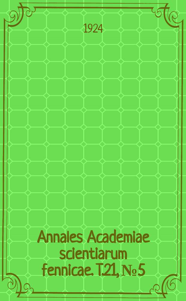 Annales Academiae scientiarum fennicae. T.21, №5 : Über den Schultergürtel der Finnen