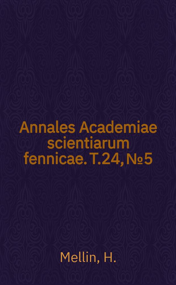 Annales Academiae scientiarum fennicae. T.24, №5 : Das Lichtproblem