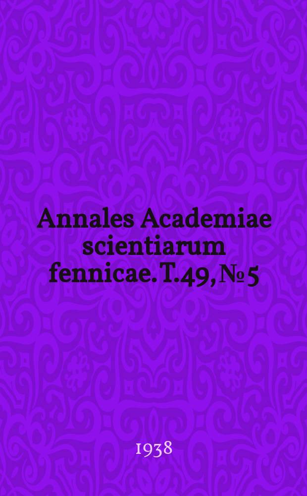 Annales Academiae scientiarum fennicae. T.49, №5 : Über den Aufbau des Kalifeldsrats zur Gewinnung löslicher Kaliumverbrindungen