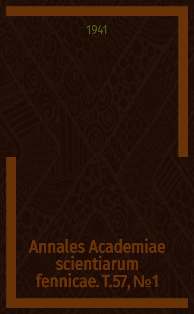 Annales Academiae scientiarum fennicae. T.57, №1 : Der Strahlungs fehler der finnischen Radiosonde