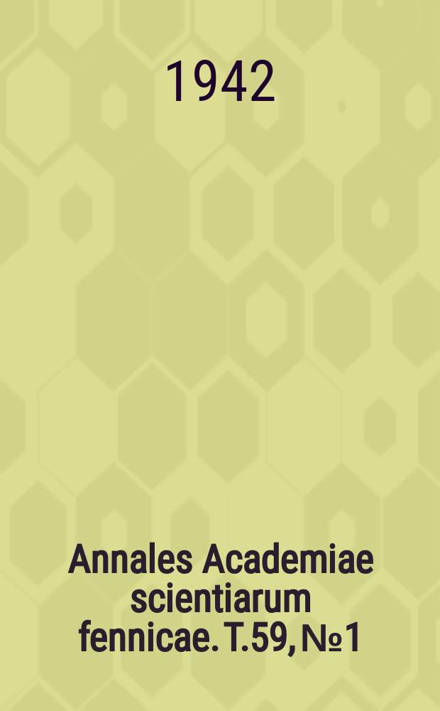 Annales Academiae scientiarum fennicae. T.59, №1 : Synthetische Arbeiten in der Campher- und Terpenreihe