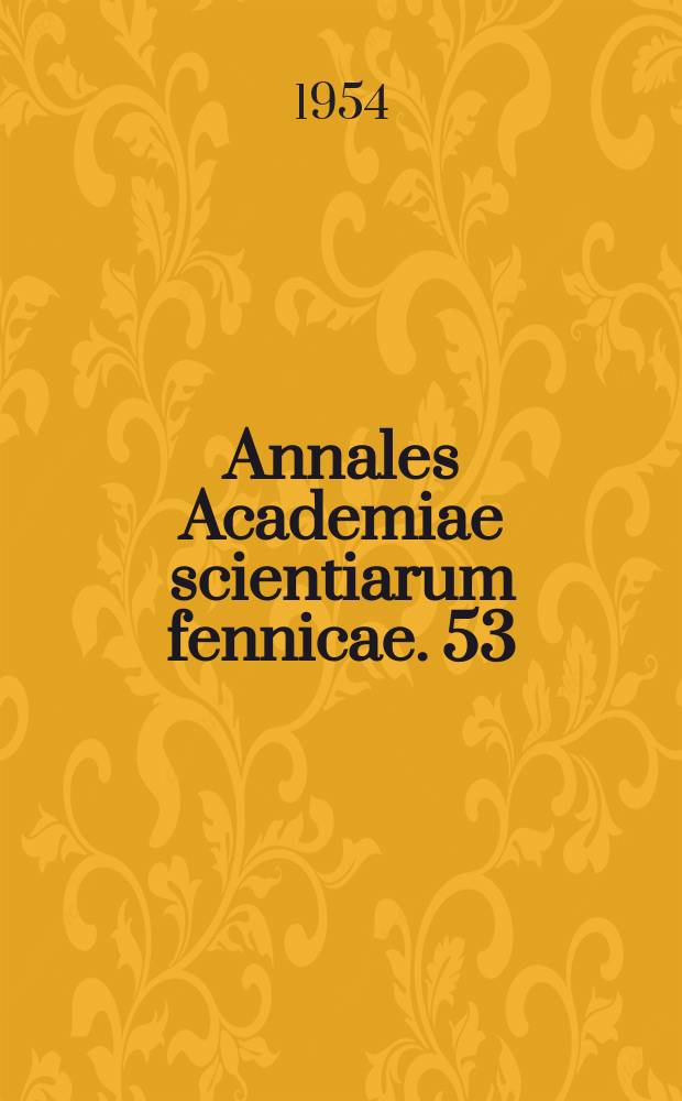Annales Academiae scientiarum fennicae. 53 : The influence of the solvent on reaction velocity
