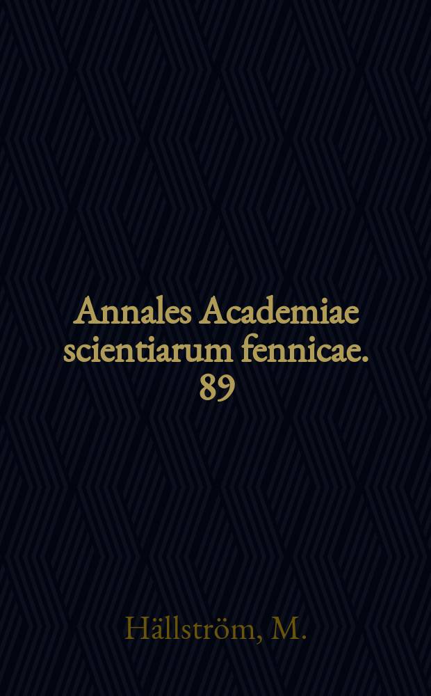 Annales Academiae scientiarum fennicae. 89 : Zur thermodynamik der phasengleichgewichte