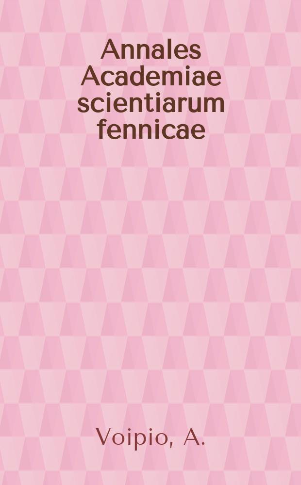 Annales Academiae scientiarum fennicae : The silicate in the Baltic Sea