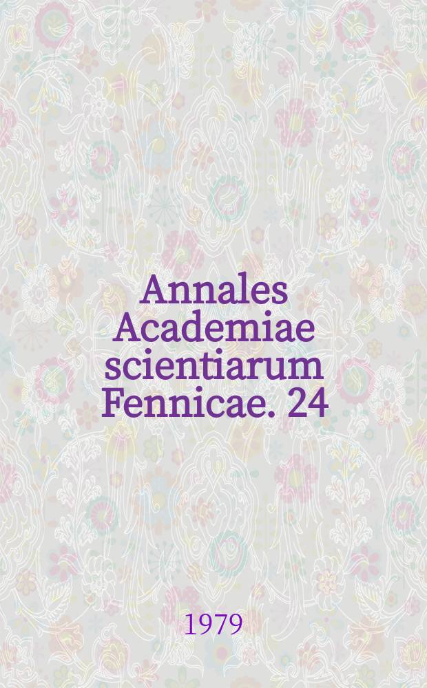 Annales Academiae scientiarum Fennicae. 24 : On cluster sets on harmonic morphisms...