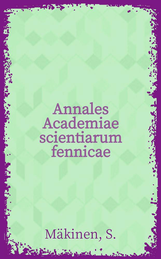 Annales Academiae scientiarum fennicae : Aspects of the nitrogen metabolism and...