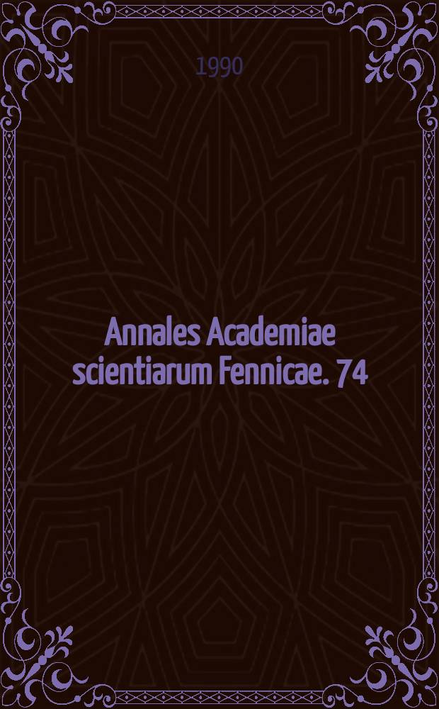 Annales Academiae scientiarum Fennicae. 74 : Nonlinear potential theory and quasiregular...