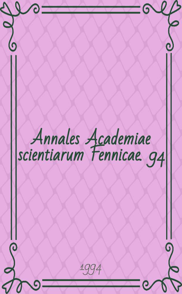 Annales Academiae scientiarum Fennicae. 94 : Uniform domains of higher order