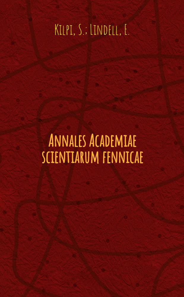 Annales Academiae scientiarum fennicae : Die Dissoziationskonstante der Essigsäure und die Dielektrizitätskonstante in Essigsäure-Wassergemischen