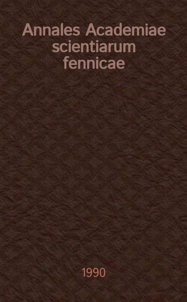 Annales Academiae scientiarum fennicae : Datermination of total organic...