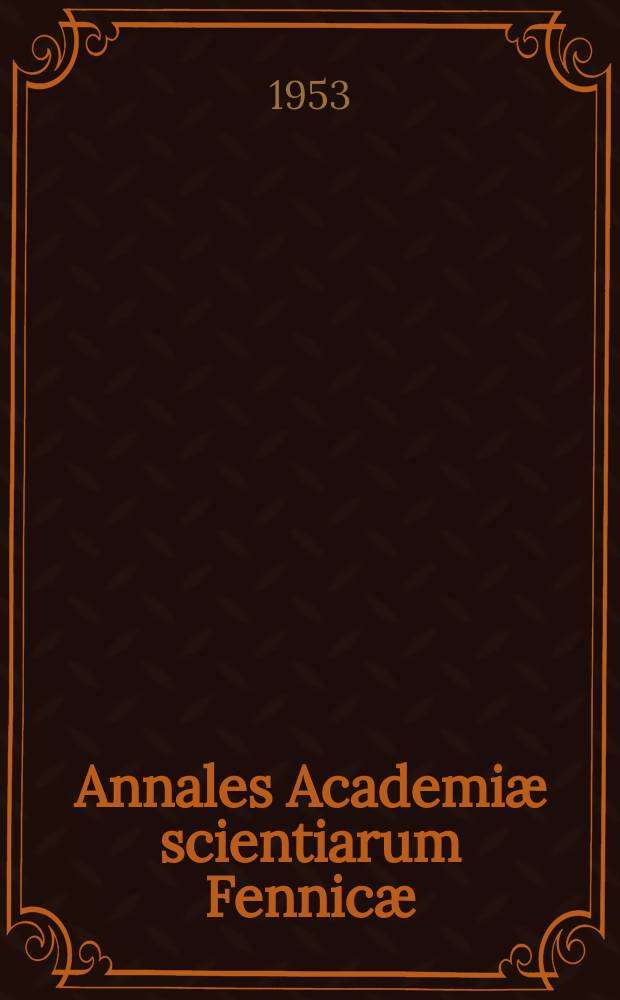 Annales Academiæ scientiarum Fennicæ : On van der waals'forces in liquids