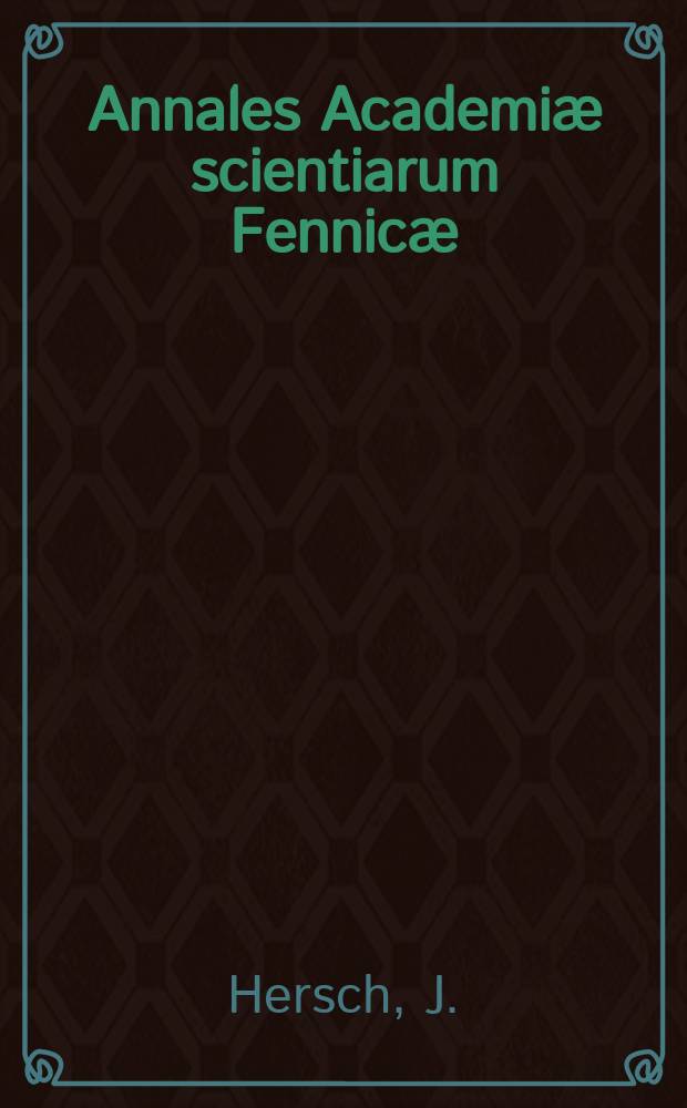 Annales Academiæ scientiarum Fennicæ : A propos d'un problème de variation de R.Nevanlinna