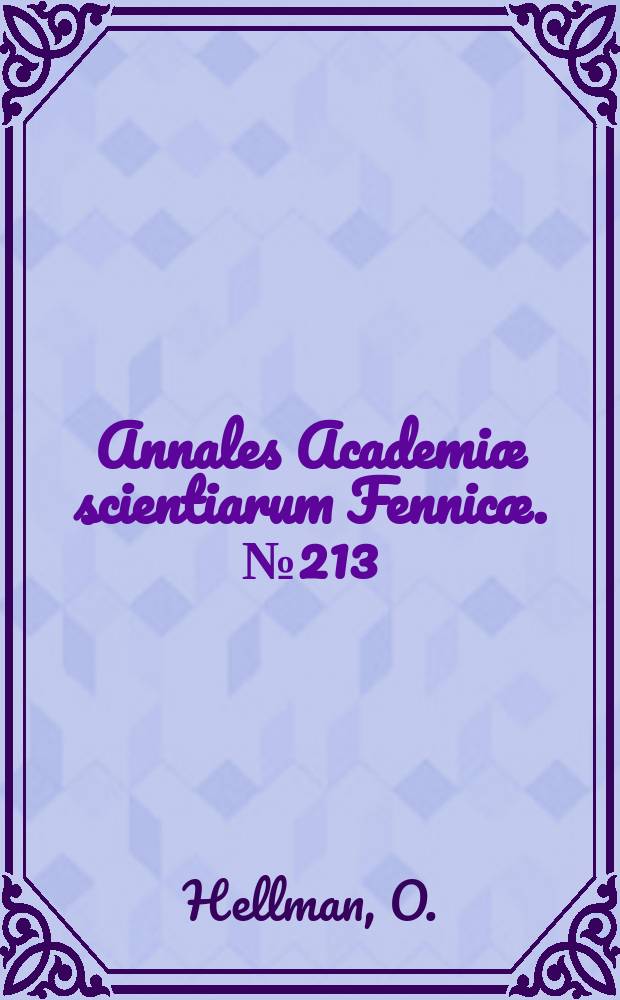 Annales Academiæ scientiarum Fennicæ. №213 : Beiträge zur allgemeinen Schalentheorie