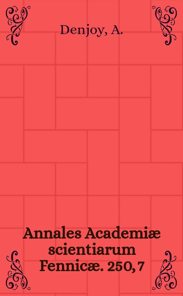 Annales Academiæ scientiarum Fennicæ. 250, 7 : Étude d'une fonction minkowskienne dans le plan complexe