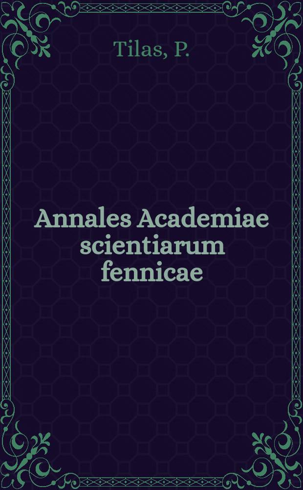Annales Academiae scientiarum fennicae : The formation of equenus binary and teriaky nickel (II) complexes