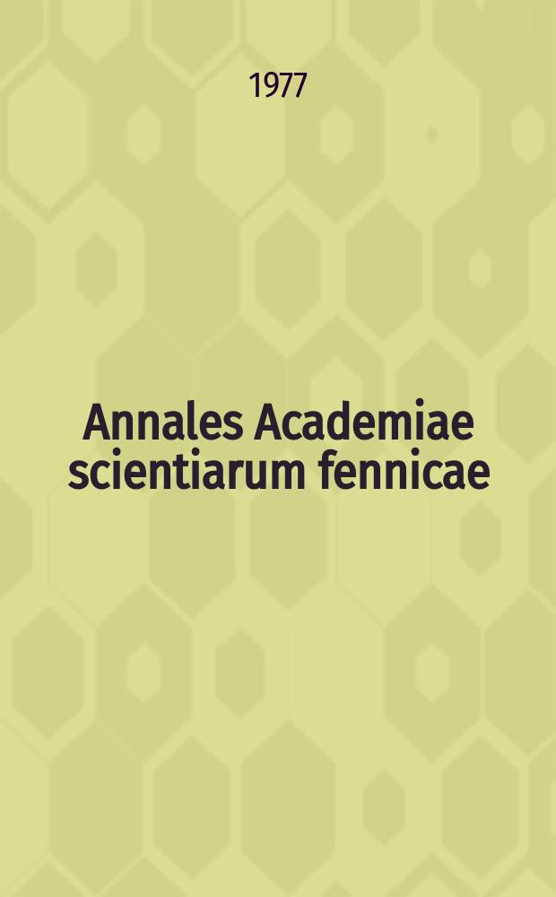 Annales Academiae scientiarum fennicae : Mechanism of chromyl acetate oxidetion...