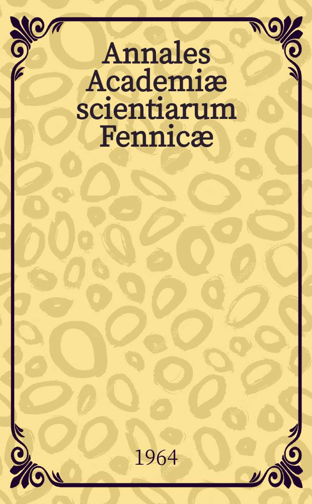 Annales Academi&aelig; scientiarum Fennic&aelig; : Zur Theorie der linearen &Uuml;bertragungen